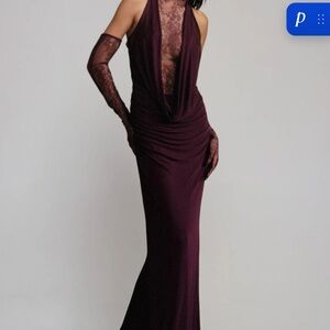 Innovare Elegant Red Lace-Trim Evening Gown; BRAND NEW! Never opened.